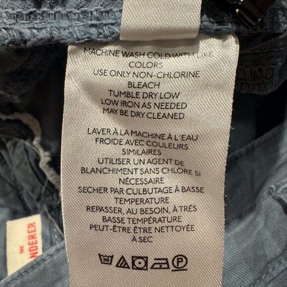 Anthropologie Pants The Wanderer Boho Gorpcore Linen Cargo Zebra Blue 26 JD - Picture 5 of 7